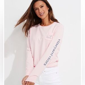 Pink Vineyard Vines long sleeve t-shirt. Size medium